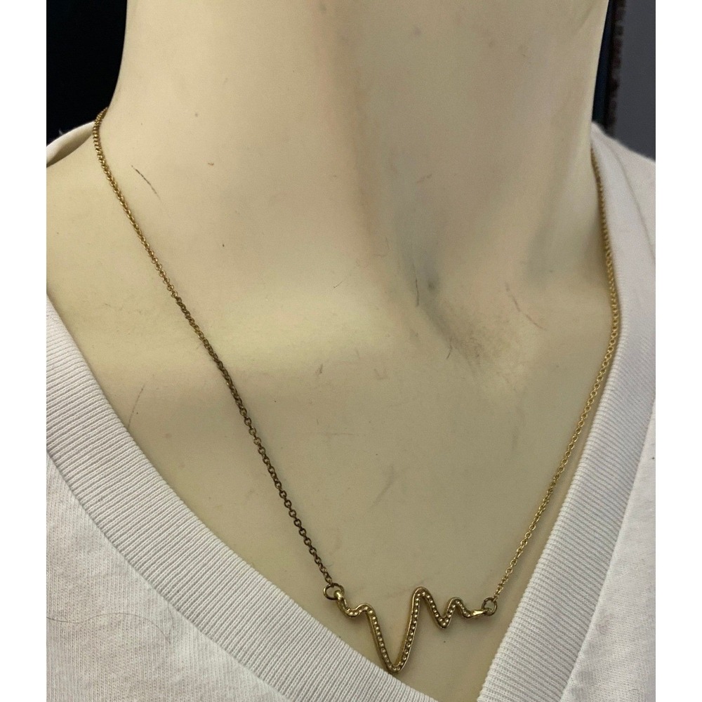 Gold Tone Letter N‎ Initial Pendant Necklace Womens Fashion Jewelry